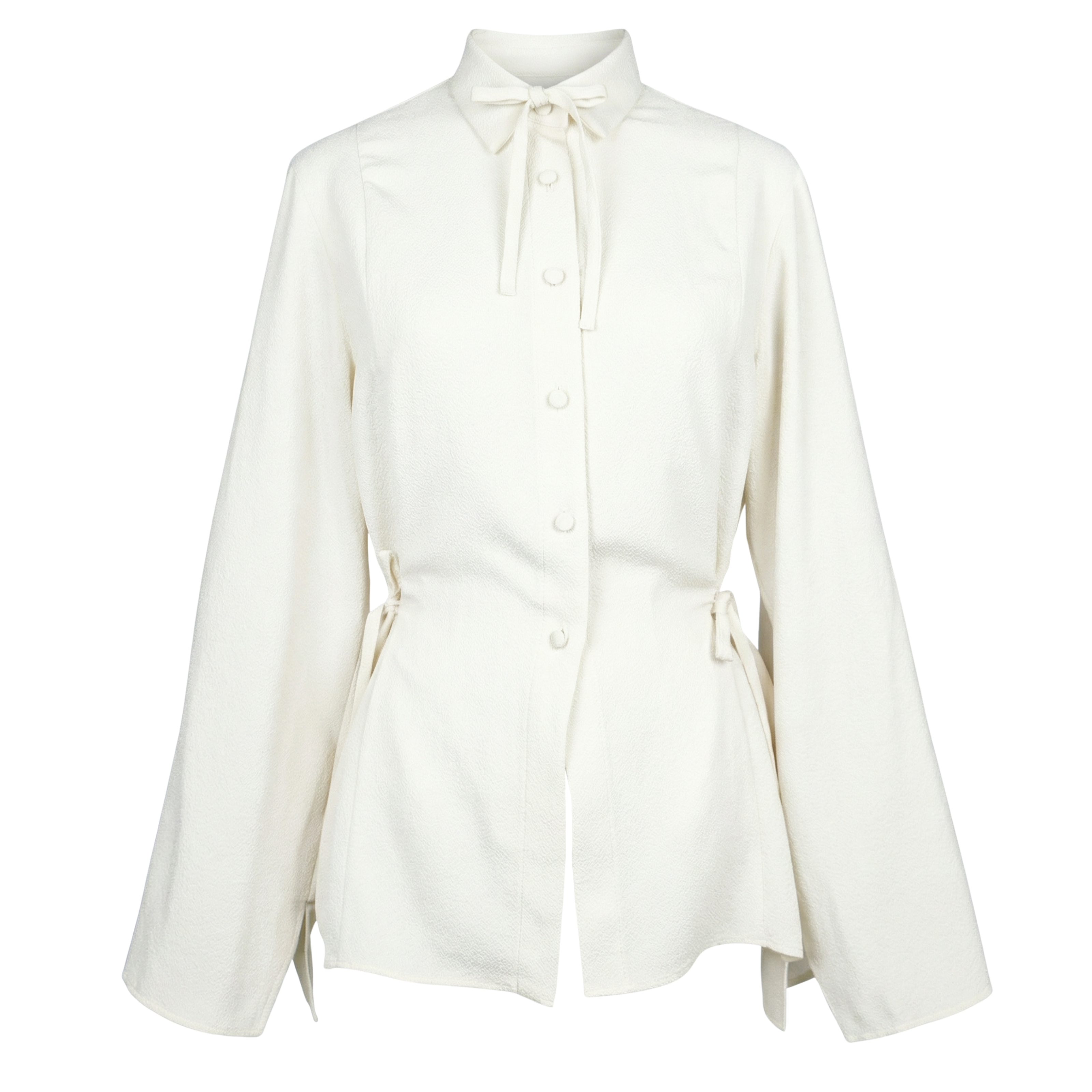 Schleifen Bluse – Verstellbare Wickelbluse aus japanischem Crêpe
