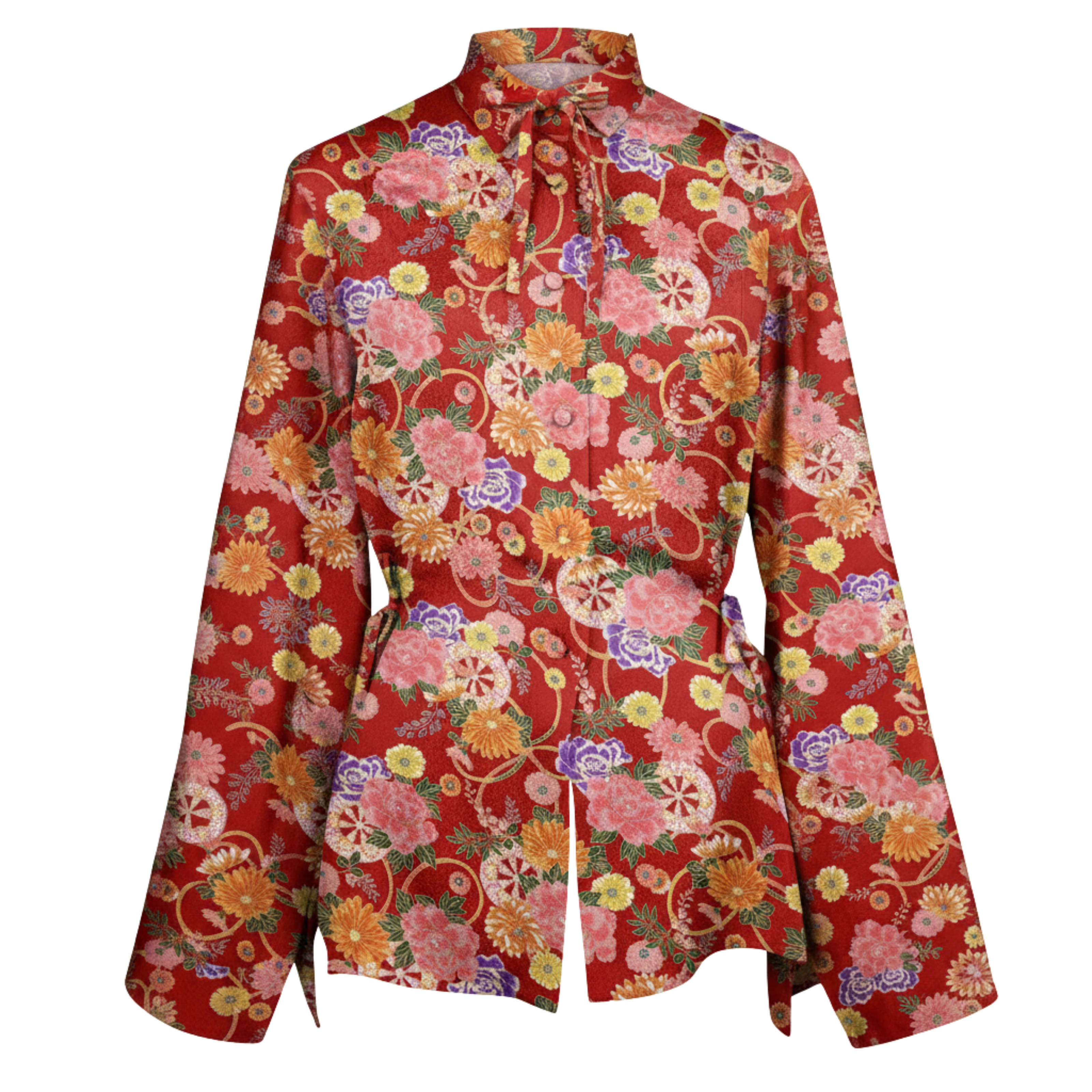 Ribbon Blouse – Adjustable Draped Look