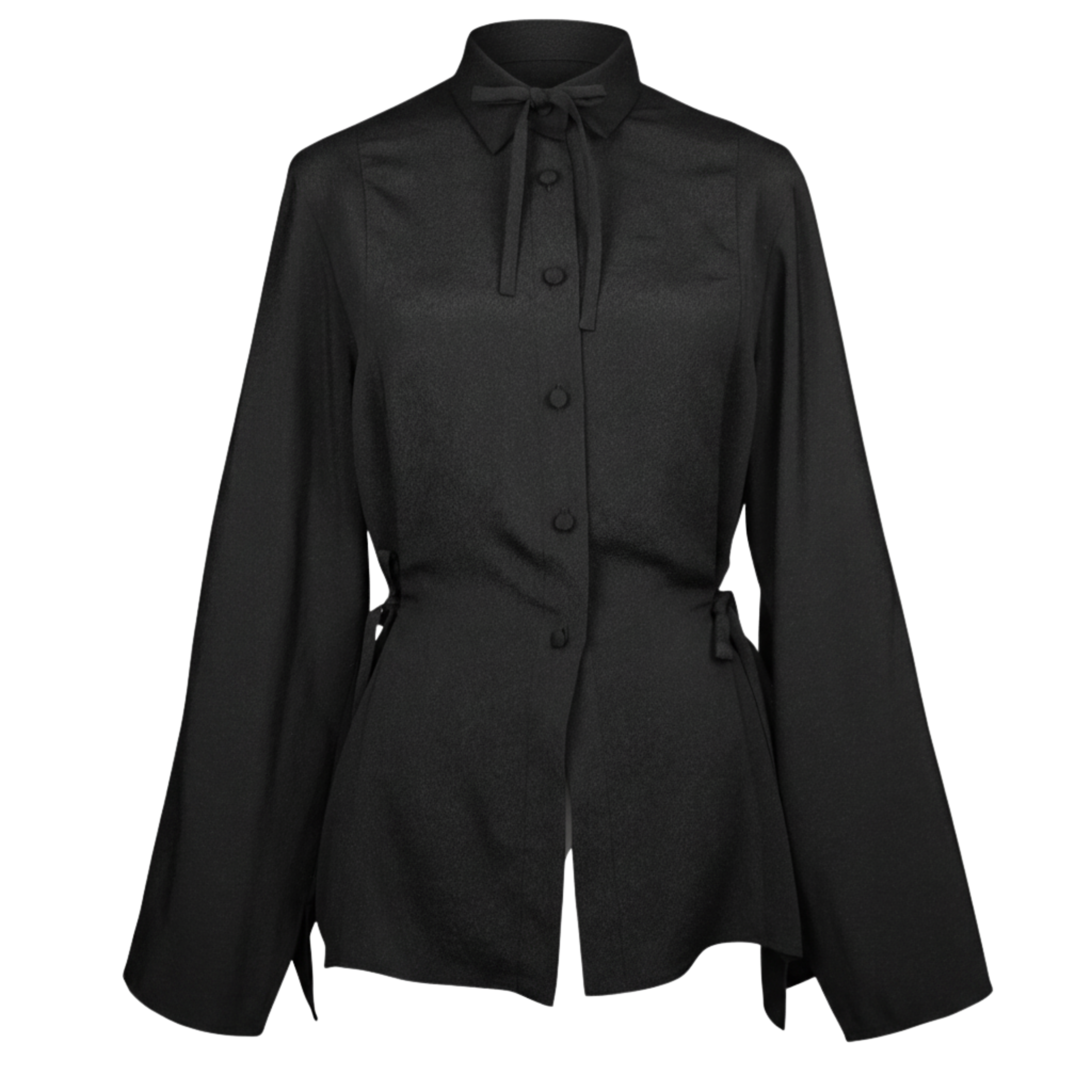 Ribbon Blouse – Adjustable Draped Look