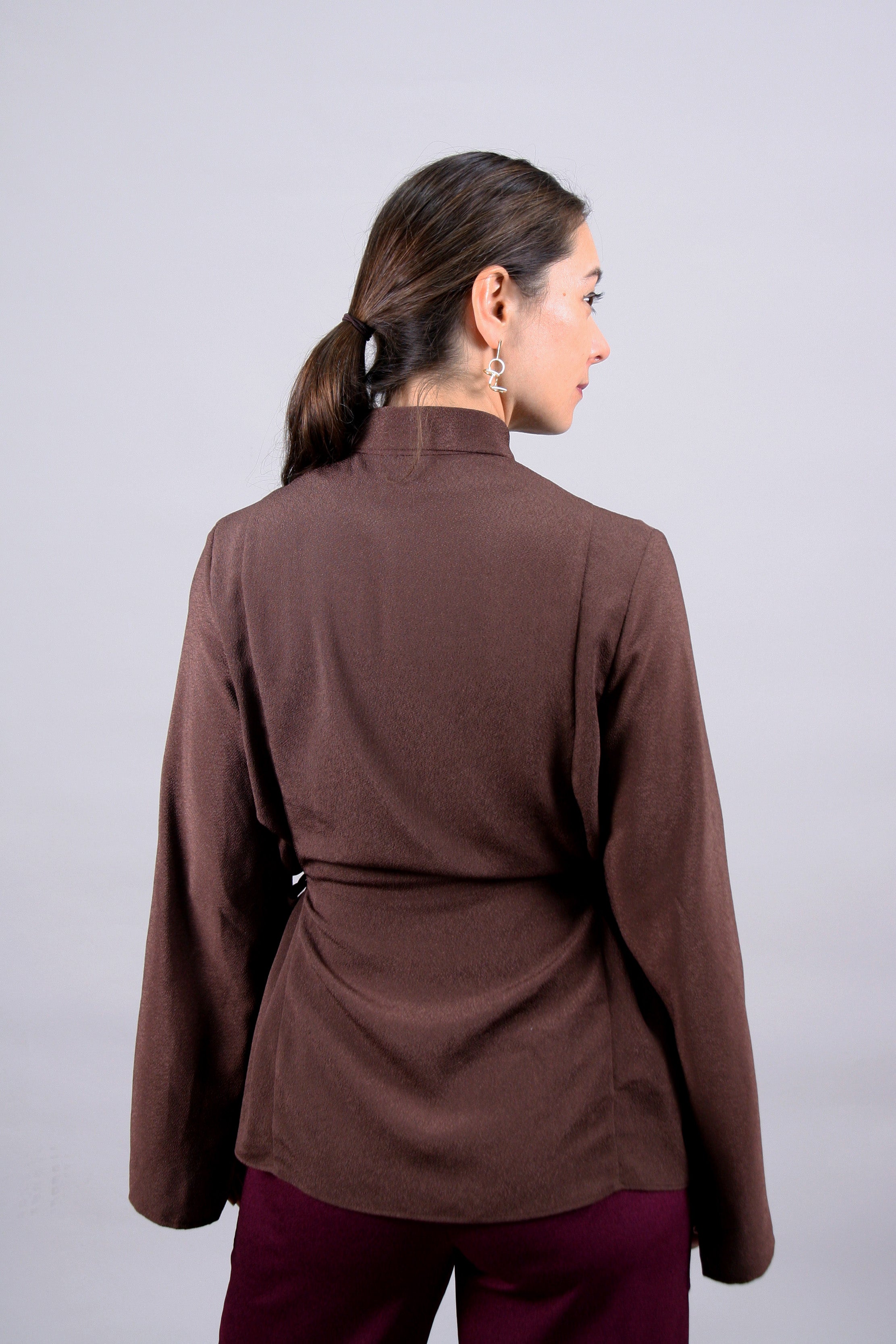 Ribbon Blouse – Adjustable Draped Look