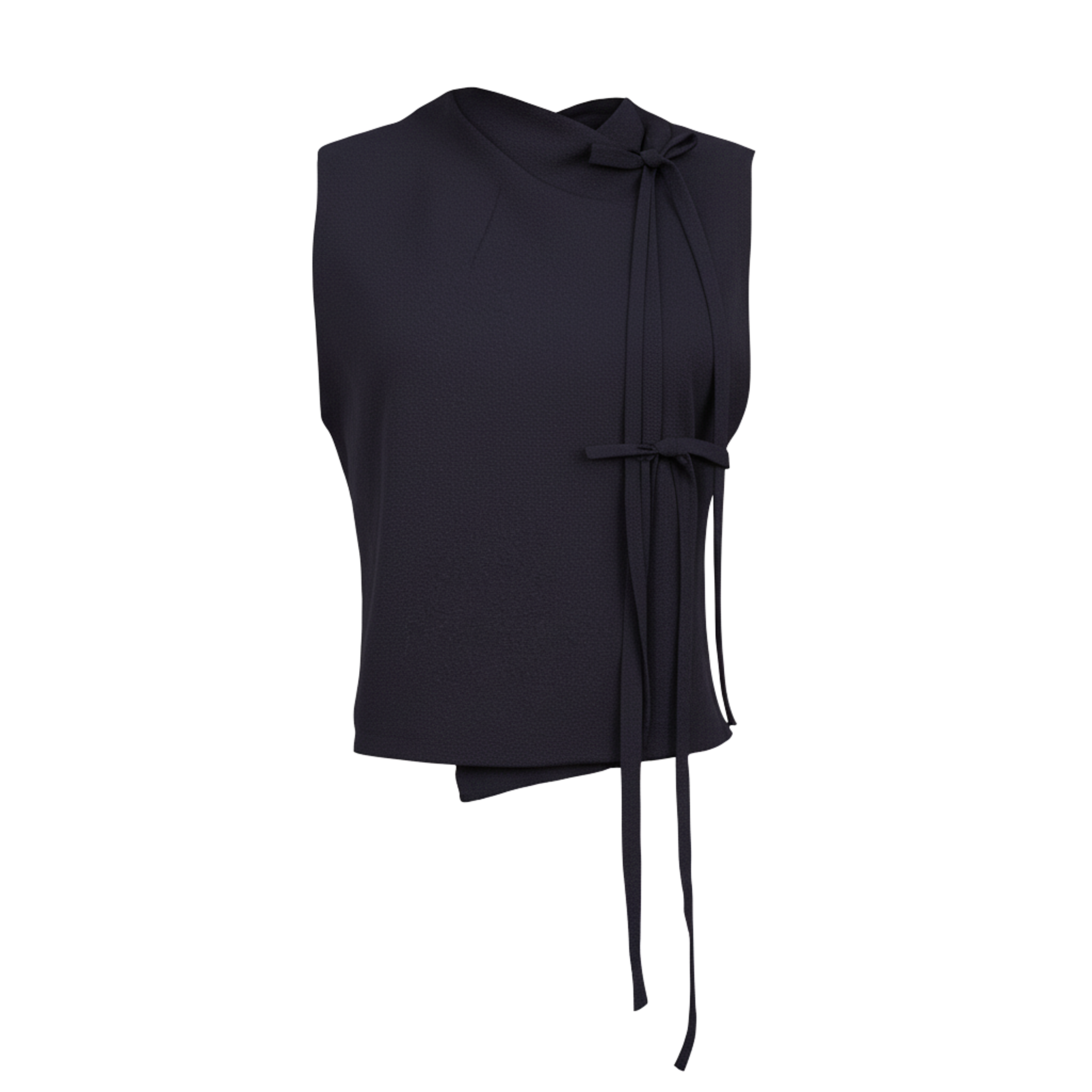 Reversible Ribbon Vest – Versatile Sleeveless Vest with Tie-Front
