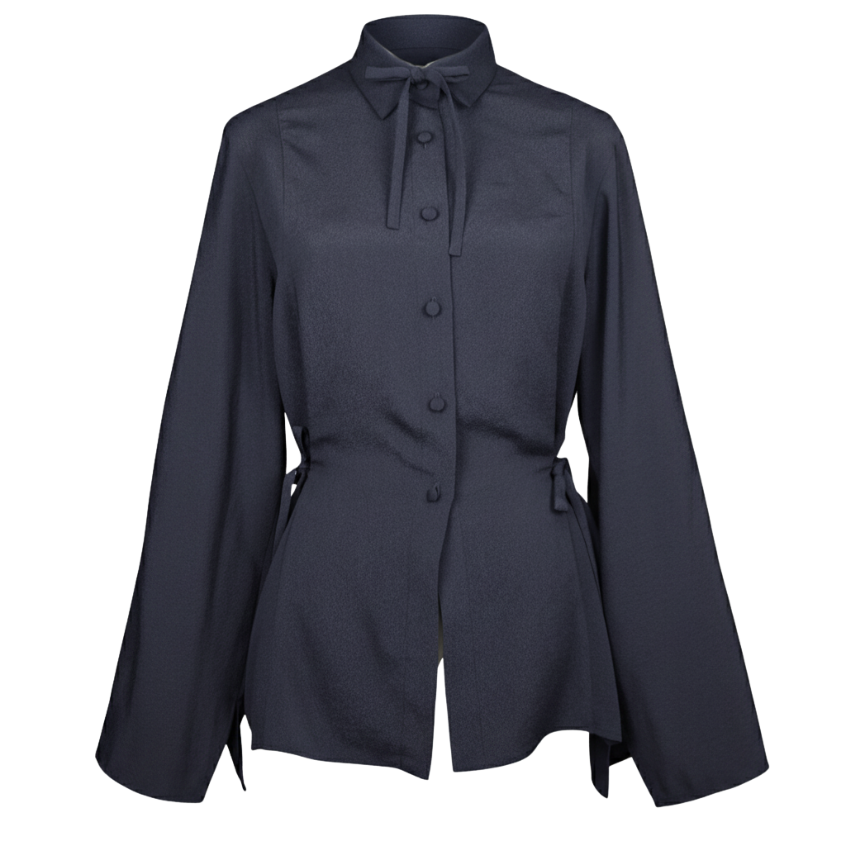 Ribbon Blouse – Adjustable Draped Look