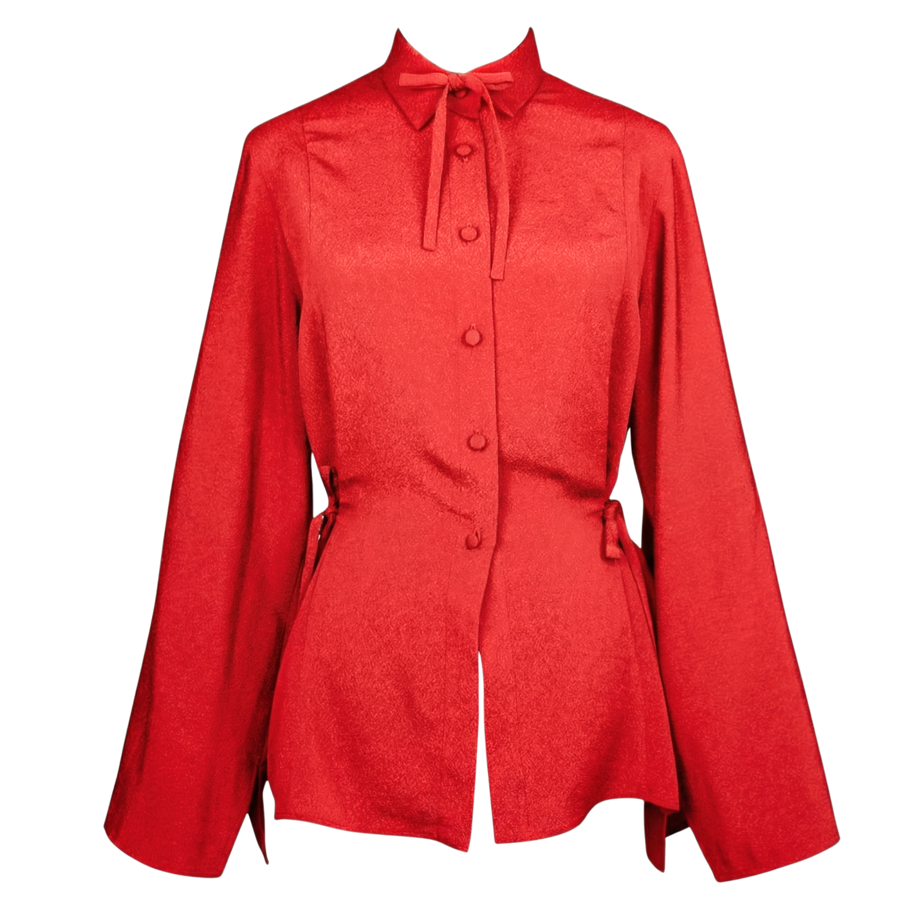 Ribbon Blouse – Adjustable Draped Look