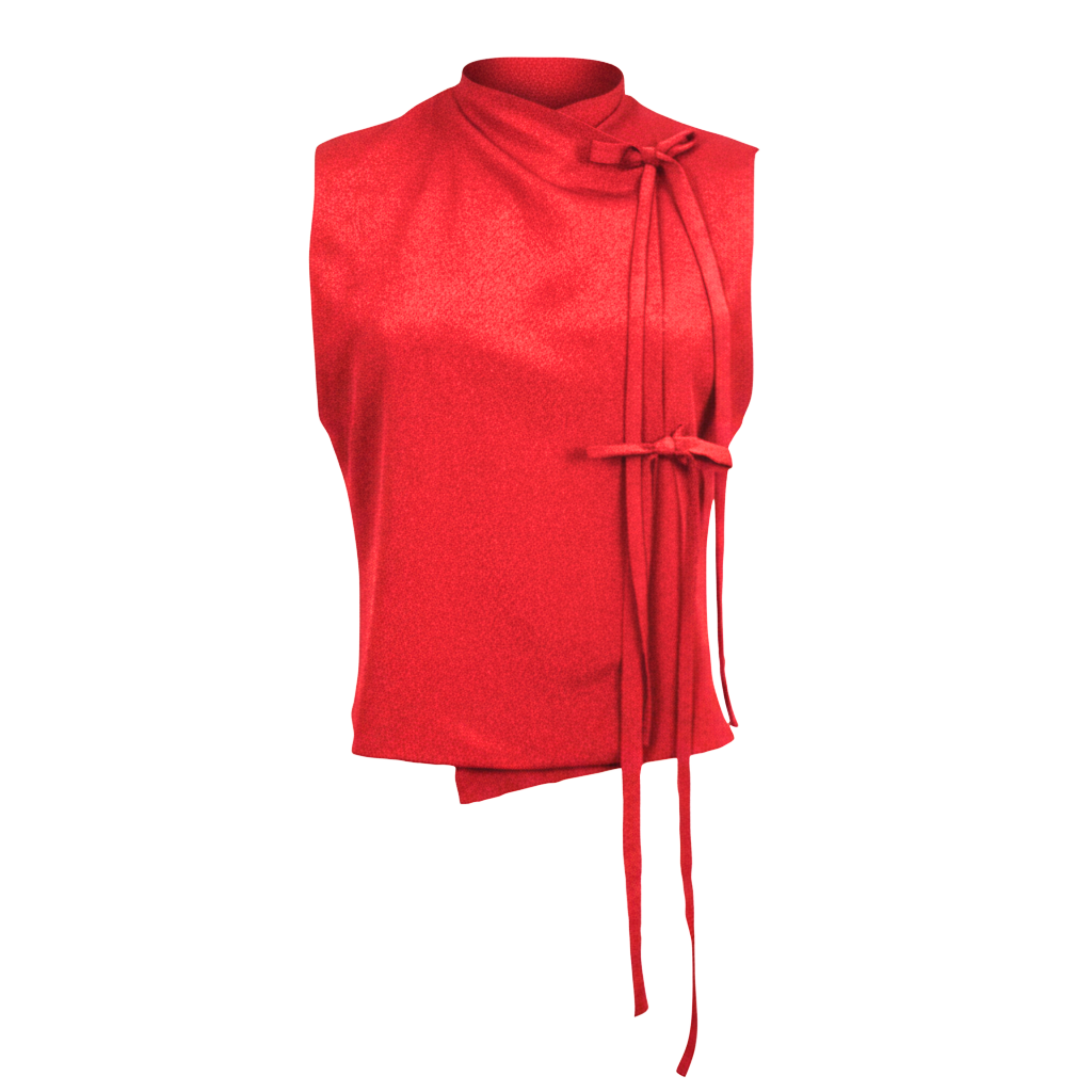 Reversible Ribbon Vest – Versatile Sleeveless Vest with Tie-Front