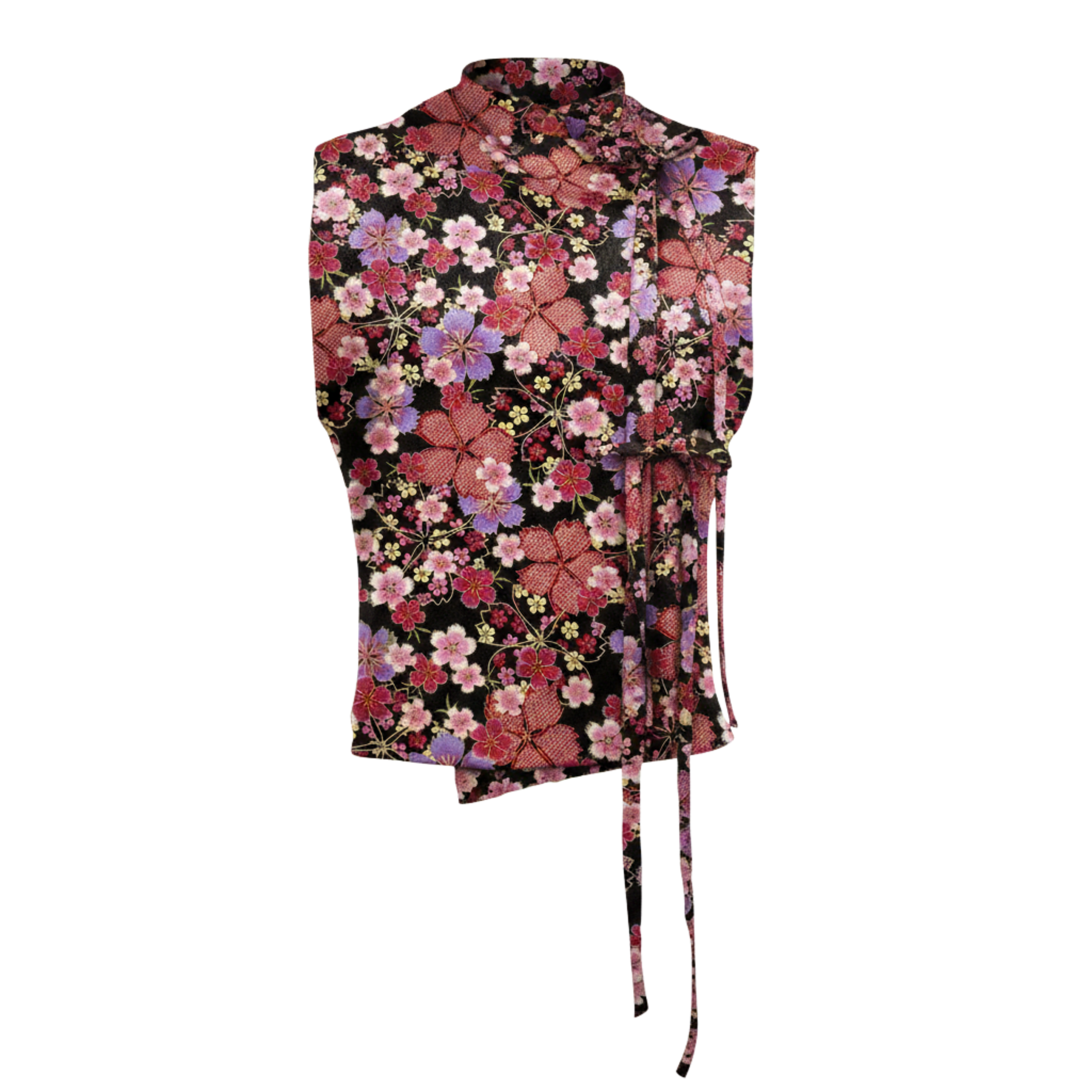 Reversible Ribbon Vest – Versatile Sleeveless Vest with Tie-Front