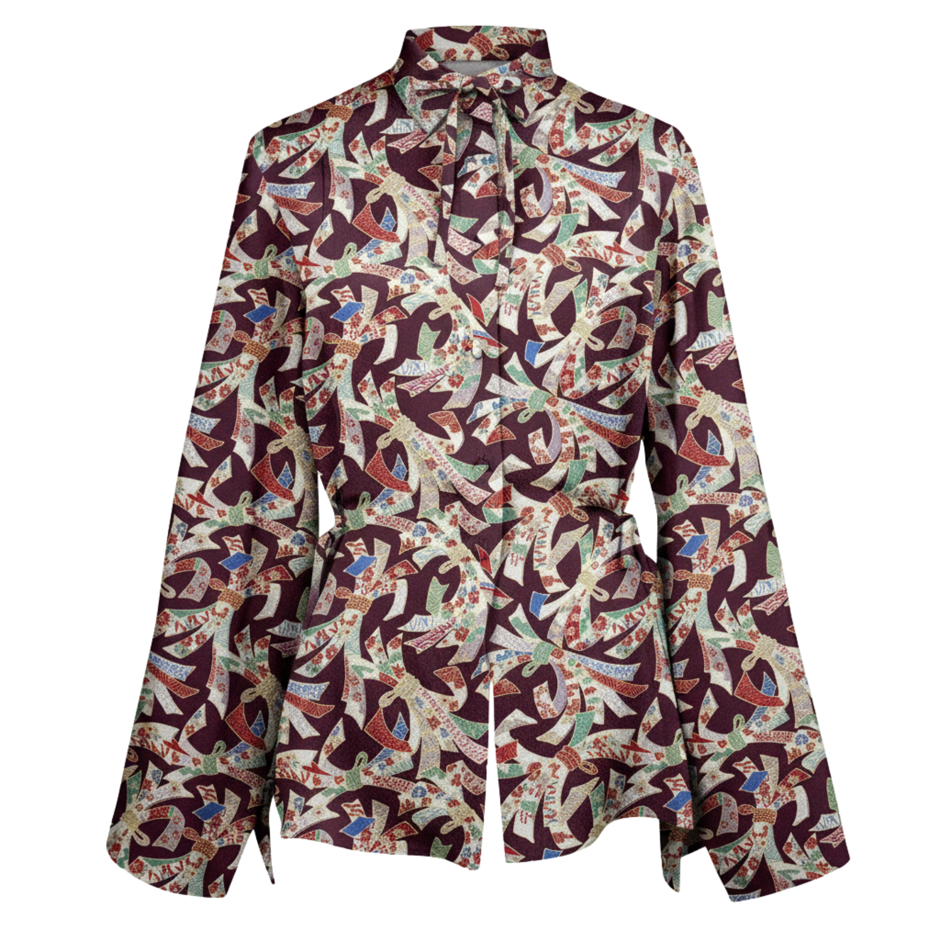 Ribbon Blouse – Adjustable Draped Look