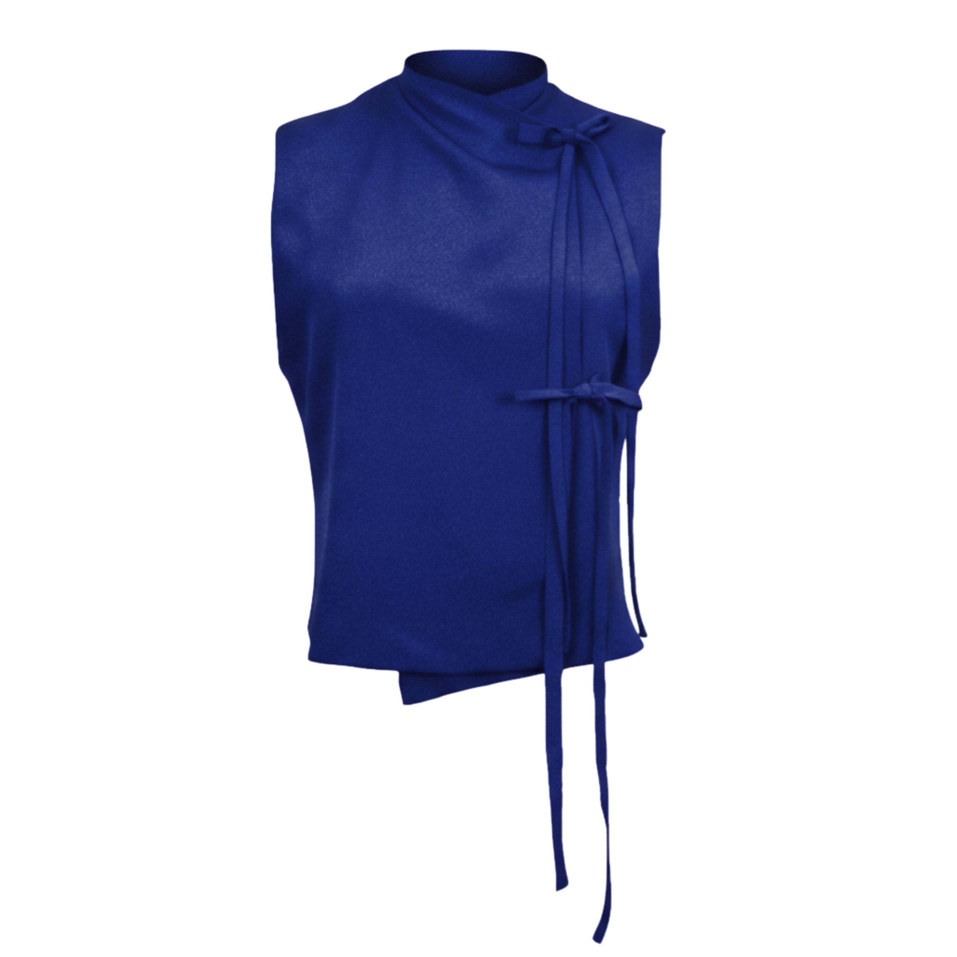Reversible Ribbon Vest – Versatile Sleeveless Vest with Tie-Front