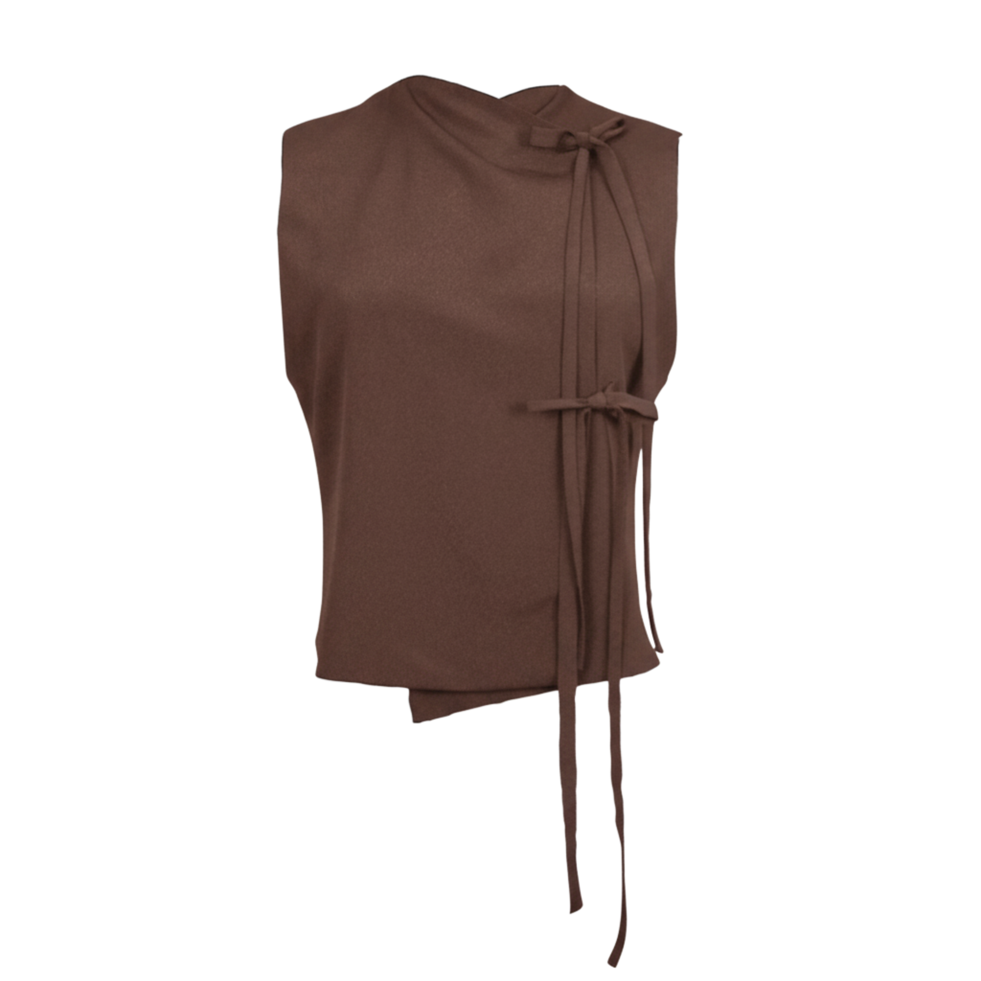 Reversible Ribbon Vest – Versatile Sleeveless Vest with Tie-Front