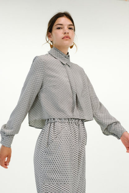 SIGNATURE 2-WEGE-BLUSE MIT DOPPELKRAGEN