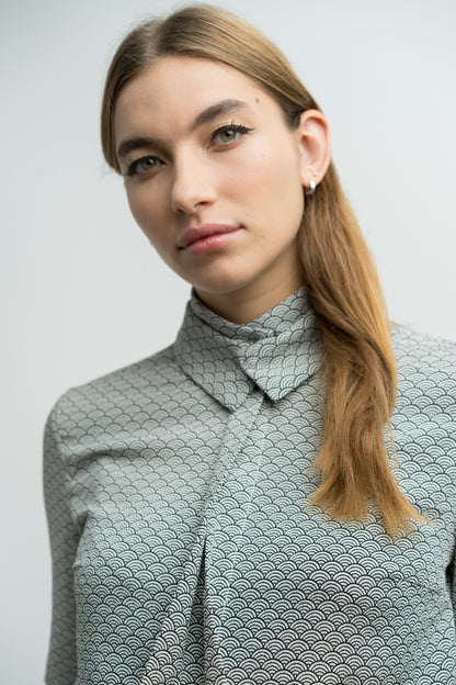 SIGNATURE 2-WEGE-BLUSE MIT DOPPELKRAGEN